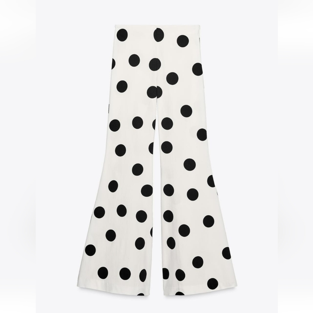 Zara High- Waisted Polkadot Flare Panst - Picture 5 of 7
